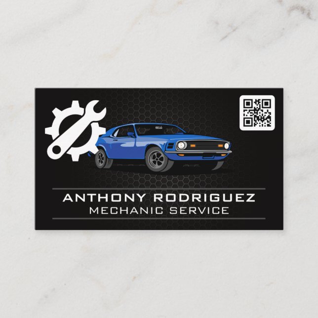Carte De Visite Services Auto | Wrench et voiture (Devant)