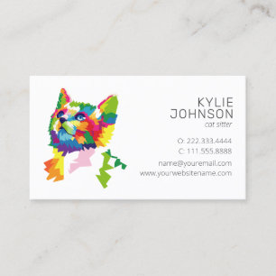 Carte De Visite Services aux animaux de compagnie colorés   Sitter