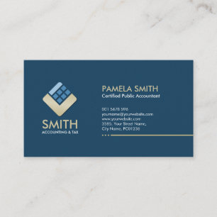 Carte De Visite Services comptables - Indigo Blue et Beige