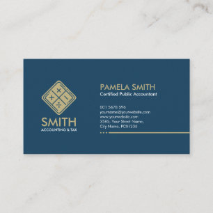 Carte De Visite Services comptables - Indigo Blue et Beige