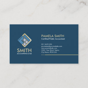 Carte De Visite Services comptables - Indigo Blue et Beige