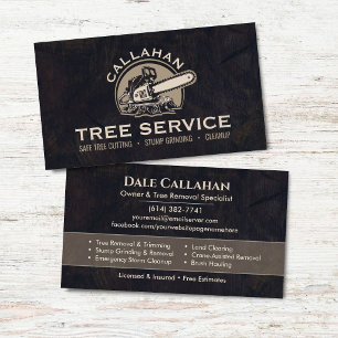 Carte De Visite Services d'abattage d'arbres et de broyage de souc