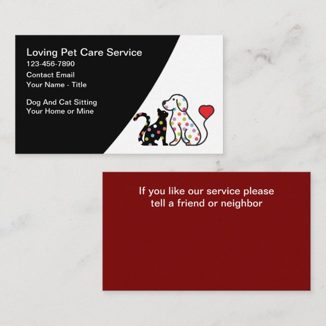 Carte De Visite Services D'Achat Et De Chat À La Mode (Devant / Derrière)