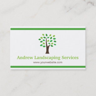 Carte De Visite Services d'aménagement paysager minimaliste Feuill