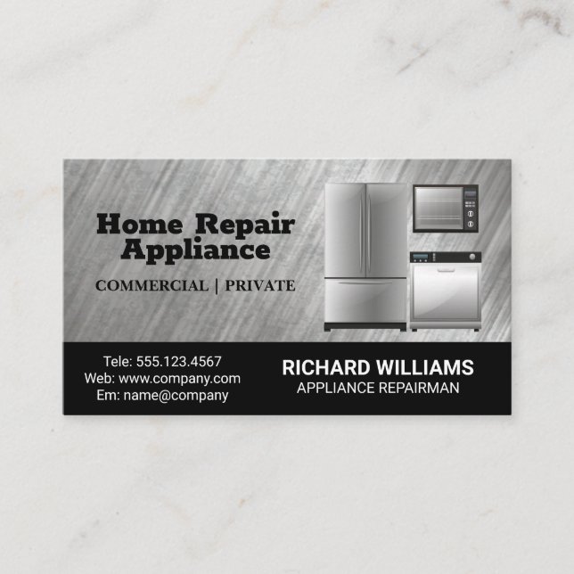Carte De Visite Services d'appliance | Réparateur (Devant)