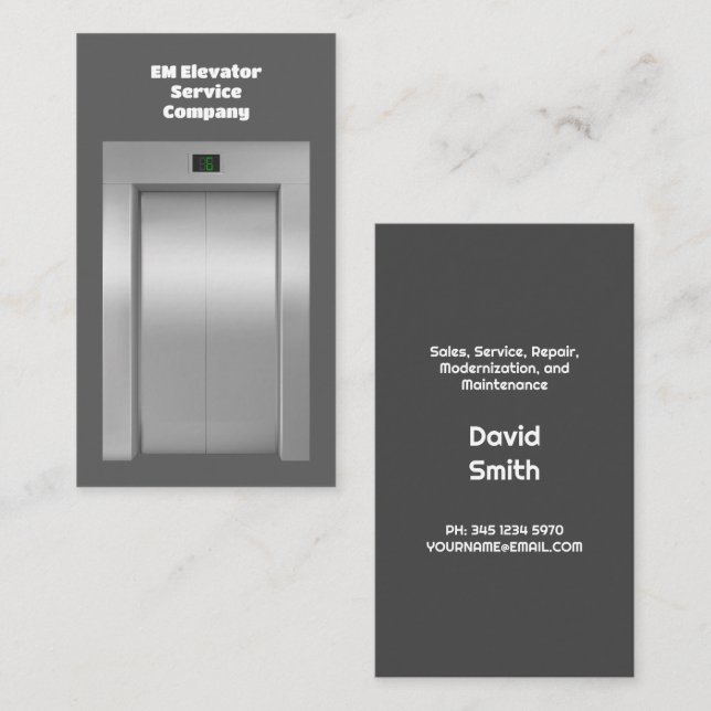 Carte De Visite Services d'ascenseur (Devant / Derrière)