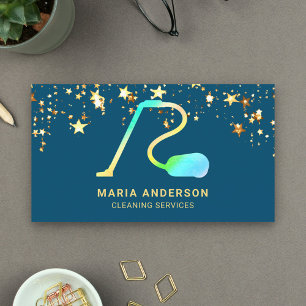 Carte De Visite Services d'aspirateur de confettis arc-en-ciel de