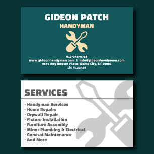 Carte de visite Services de bricolage sarcelle Exe
