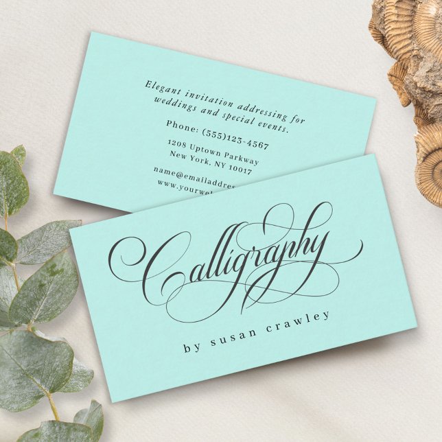 Carte De Visite Services de calligraphe professionnel simple et él (Créateur téléchargé)
