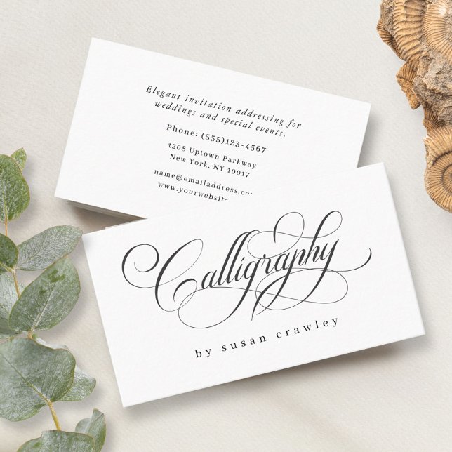 Carte De Visite Services de calligraphe professionnel simple et él (Créateur téléchargé)