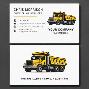 Carte De Visite Services de camion à benne
