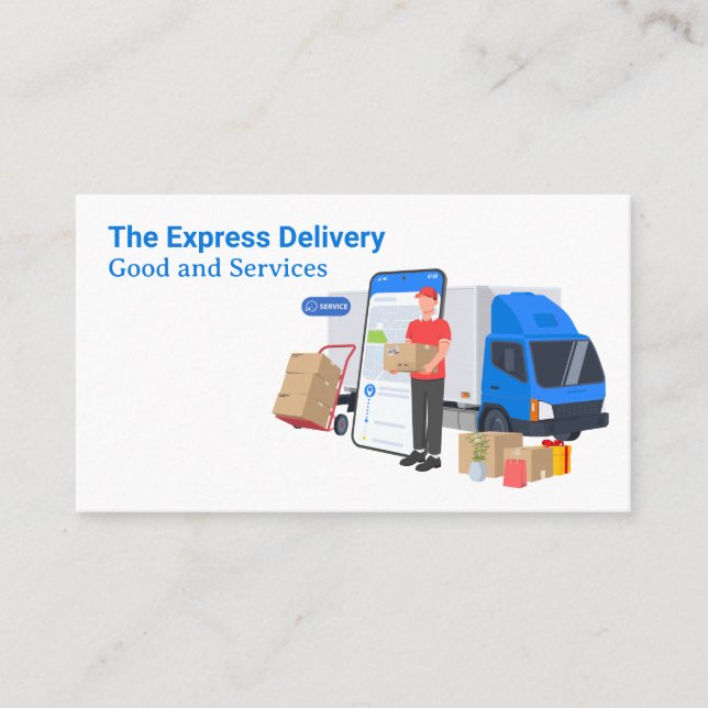 Carte De Visite Services de camion de livraison | Pilote de packag (Devant)