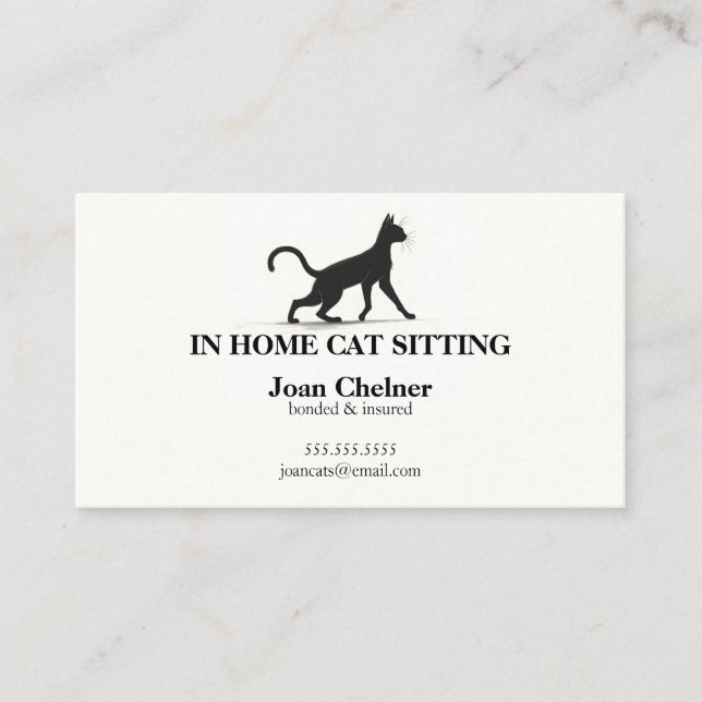 Carte De Visite Services de chats de chaise (Devant)