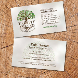 Carte De Visite Services de chirurgien arboricole arboriste profes
