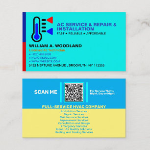 Carte De Visite Services de climatisation AC Entreprise HVAC sur