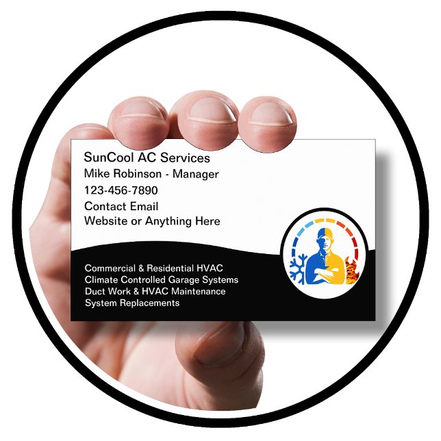 Carte De Visite Services de climatisation CVC  (Créateur téléchargé)
