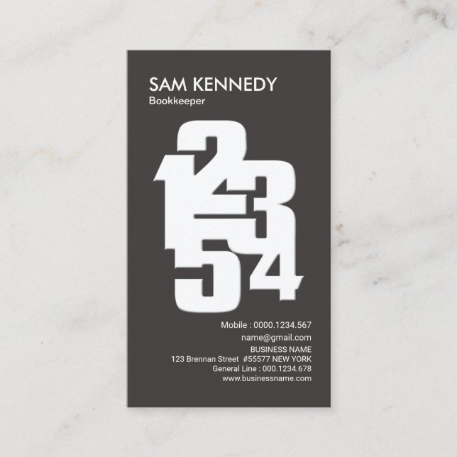 Carte De Visite Services de comptabilité Calculés Numéros de compt (Devant)