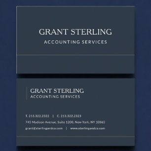 Carte De Visite Services de comptabilité Navy Blue Professionnel