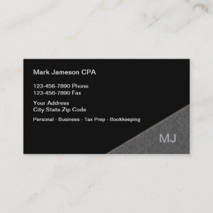 Carte De Visite Services de comptable de CPA
