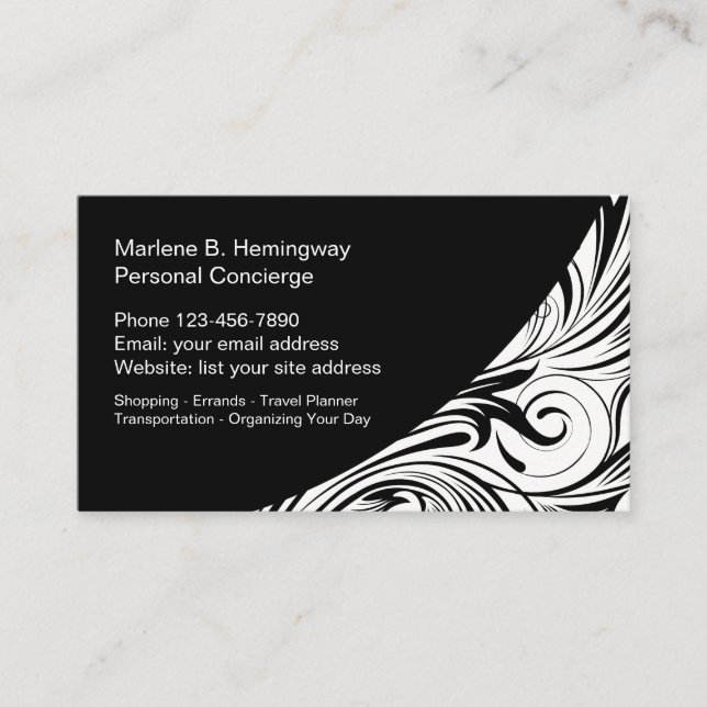 Carte De Visite Services de concierge personnels (Devant)