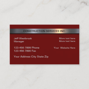 Carte De Visite Services de construction Bannière métallique Moder
