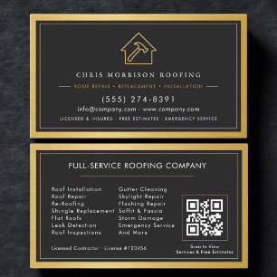 Carte De Visite Services de construction de toiture avec code QR