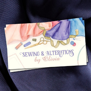 Carte De Visite Services de couture et de modification - Aquarelle