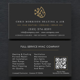 Carte De Visite Services de CVC Code QR Noir Or