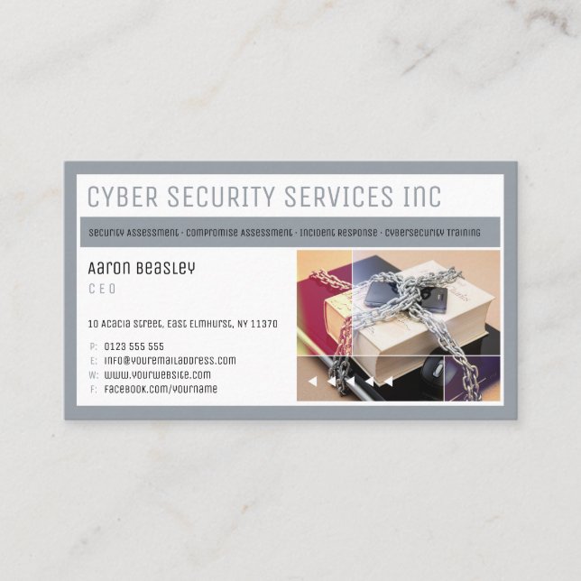 Carte De Visite Services de cybersécurité | Conseil de sécurité (Devant)