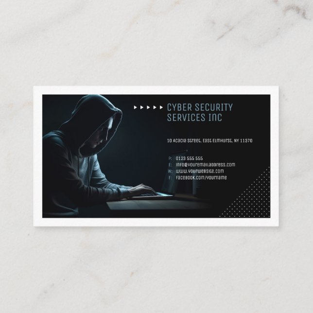 Carte De Visite Services de cybersécurité | Conseil de sécurité (Dos)