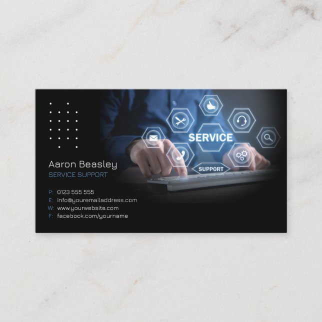 Carte De Visite Services de cybersécurité | Support du service (Devant)
