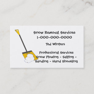 Carte De Visite Services de déblaiement de neige