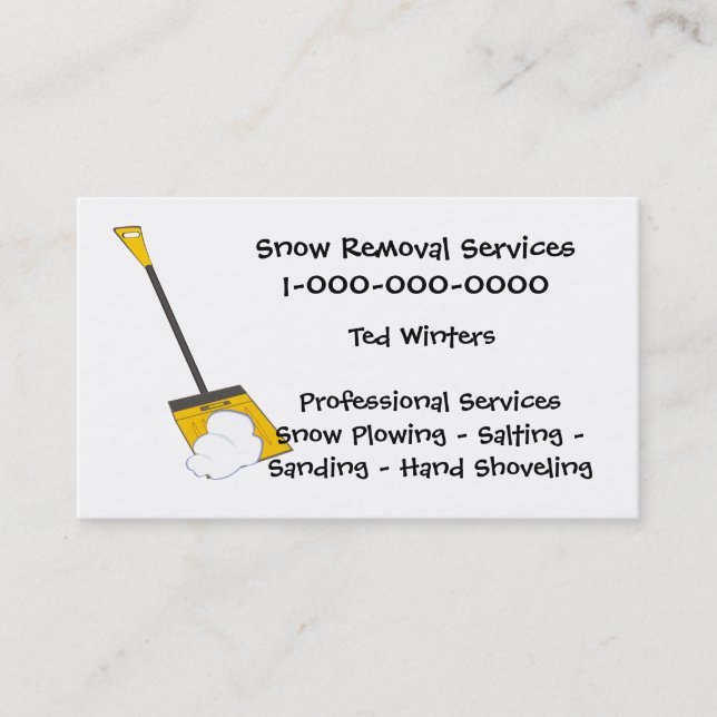 Carte De Visite Services de déblaiement de neige (Devant)