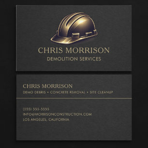 Carte De Visite Services de démolition Professionnel Casque de Cha