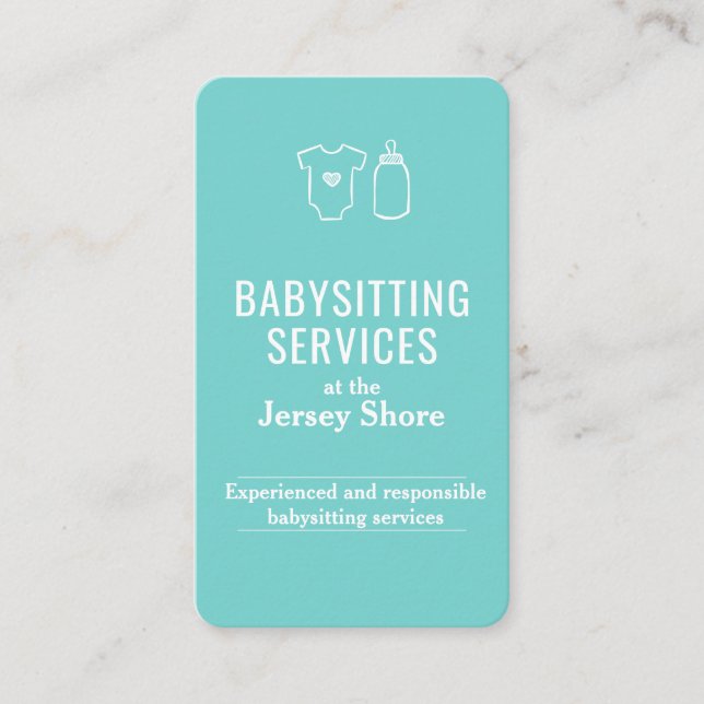 Carte De Visite Services de garde d'enfants au Jersey Shore QR Cod (Devant)