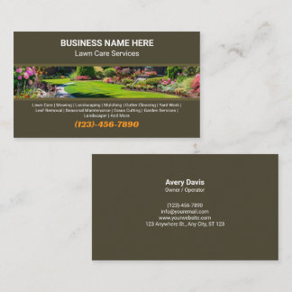 Carte De Visite Services de jardinage d'aménagement paysager d'ent
