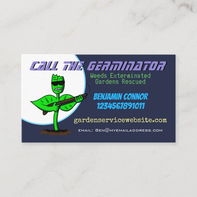 Carte De Visite Services de jardinage en cyborg plante amusant (Devant)