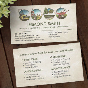 Carte De Visite Services de jardinage - Illustration à main