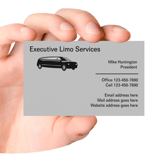 Carte De Visite Services de limousine pour les dirigeants d'entrep (Créateur téléchargé)