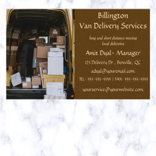 Carte De Visite Services de livraison de Van modifiables