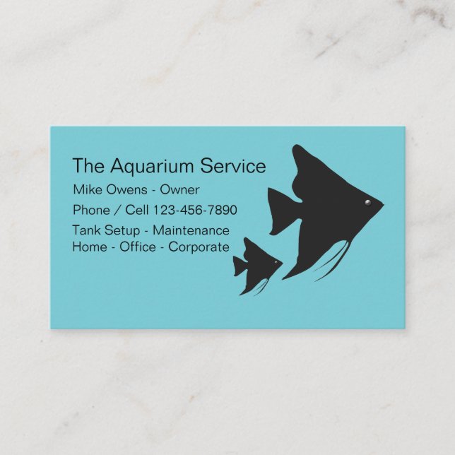 Carte De Visite Services de maintenance d'aquarium (Devant)