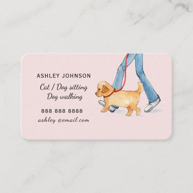 Carte De Visite Services de marche pour chiens et chiens (Devant)
