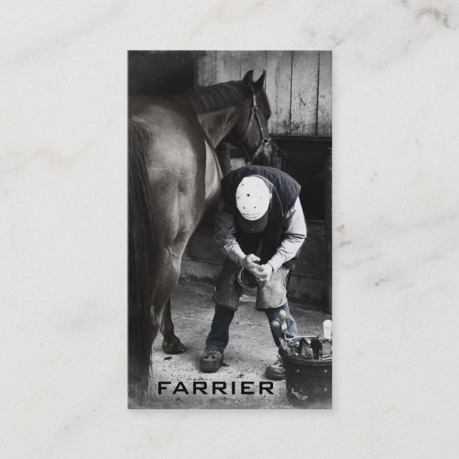 Carte De Visite Services de maréchal-ferrant de cheval - équilibre (Devant)