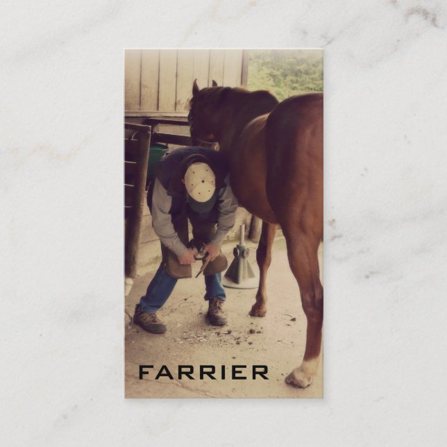 Carte De Visite Services de maréchal-ferrant de cheval - équilibre (Devant)