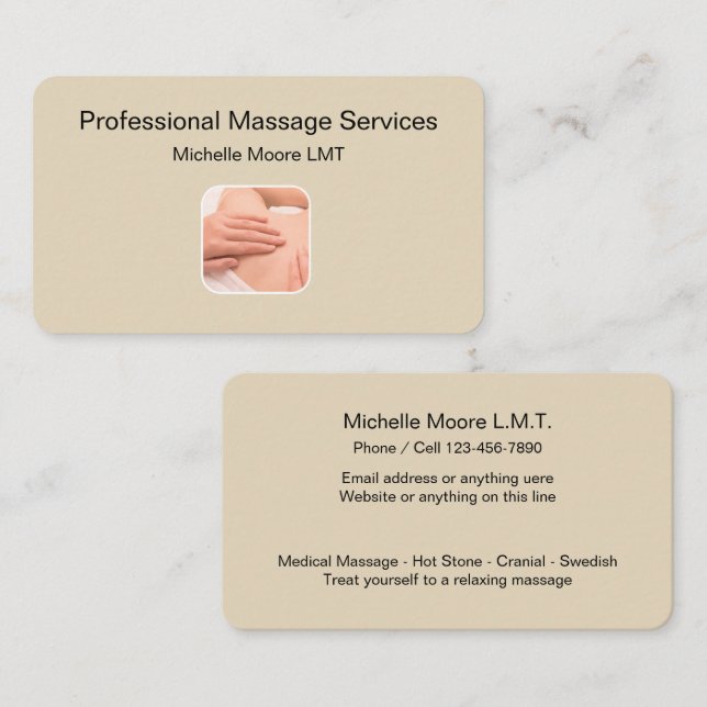 Carte De Visite Services de massage Médicale (Devant / Derrière)