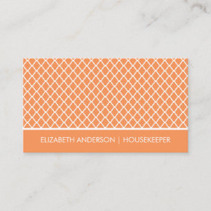 Carte De Visite Services de ménage de quatrefoil orange élégant