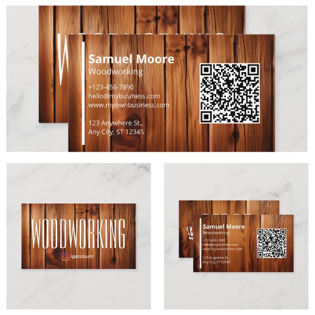 Carte De Visite Services de menuiserie de scierie (Woodworking Carpentry Services Sawmill Handymen Business Card
)
