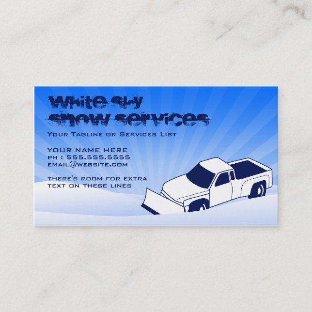Carte De Visite services de neige ET de pelouse (Devant)
