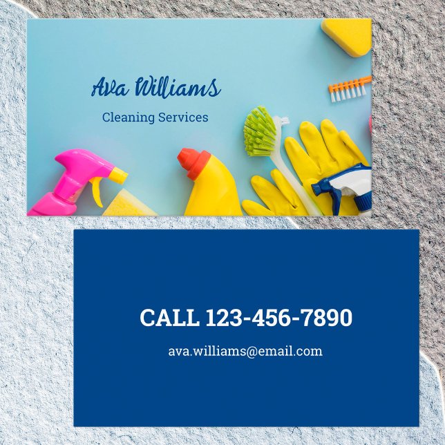 Carte De Visite Services de nettoyage (Cleaning Services Business Cards)