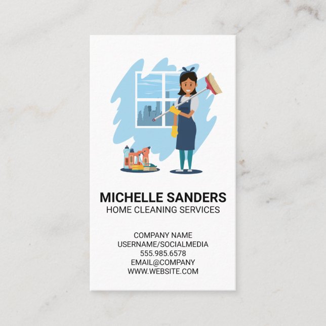 Carte De Visite Services de nettoyage à domicile | Maison Maid (Devant)